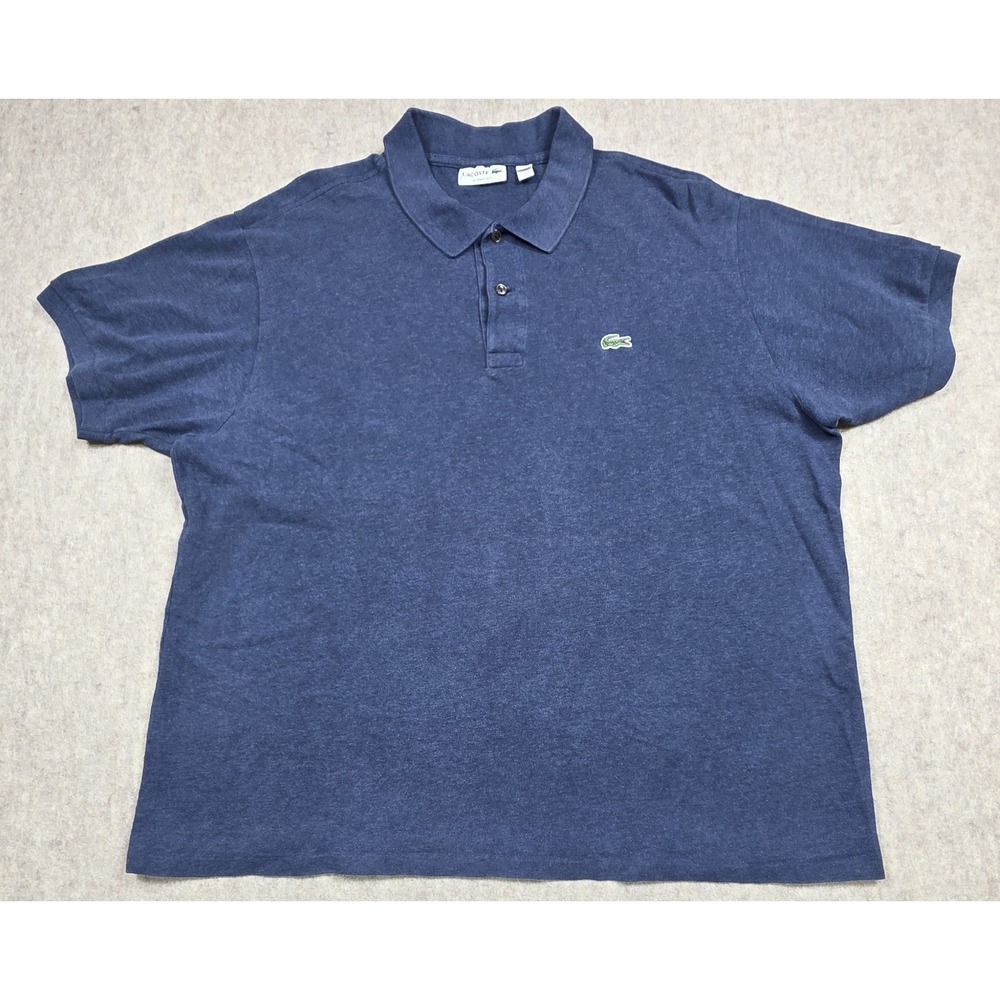 Lacoste Polo Shirt Men's 3XL (8) Navy Blue Short Sleeve Preppy Golf Business